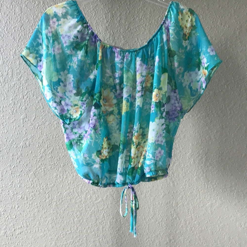 Floral Turquoise top strapless